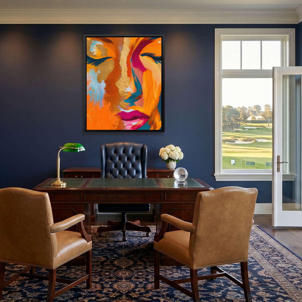 Golden Face Abstraction — Golden Face Abstraction Golf House Blue Port 20