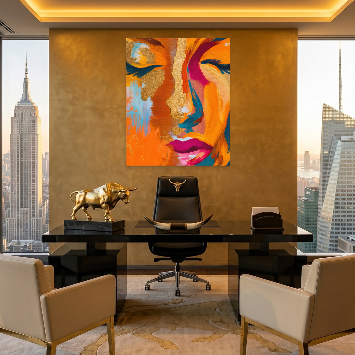Golden Face Abstraction — Golden Face Abstraction Pent Bull Port 132