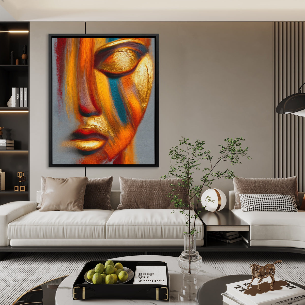 Golden Face Calligraphy — Golden Face Calligraphy Luxury Room Couch 53