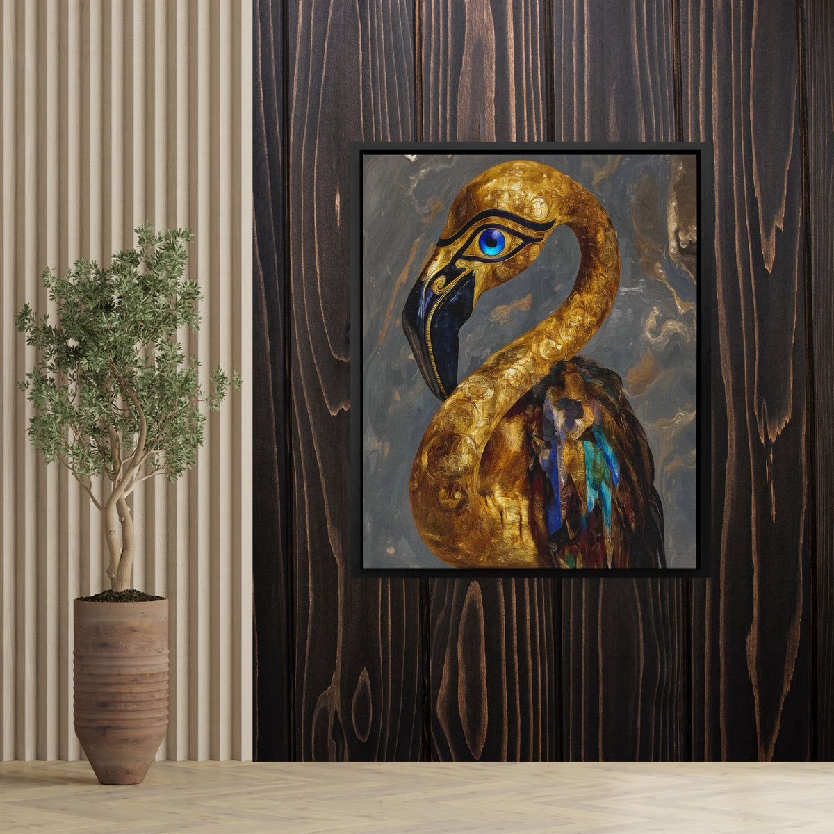 Golden Flamingo Ascendant — Golden Flamingo Ascendant Plant Wood Wall 166