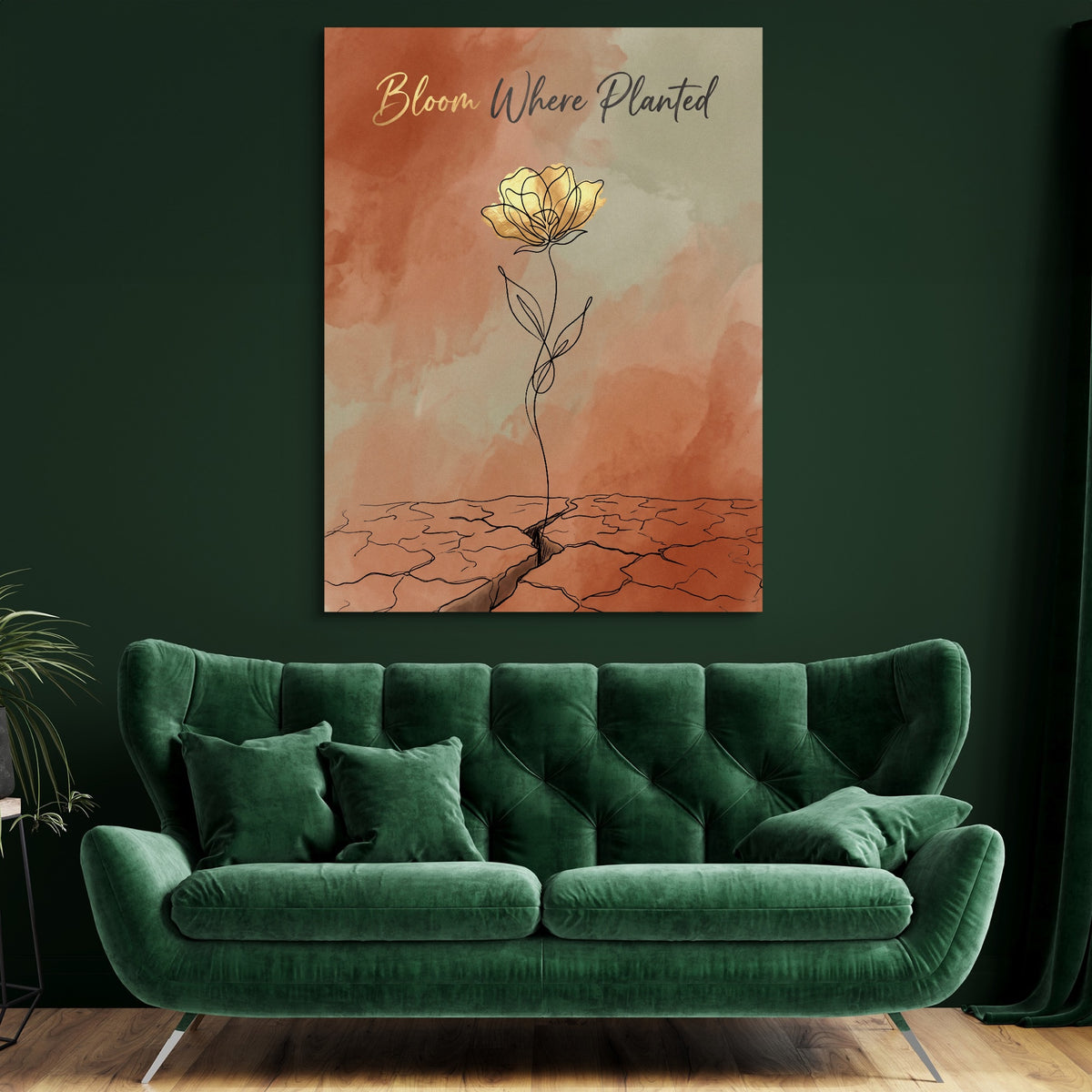 Golden Flower Resilience — golden flower resilience sq green room 2 1port flush print