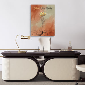 Golden Flower Resilience — golden flower resilience sq luxury office desk 1port flush print