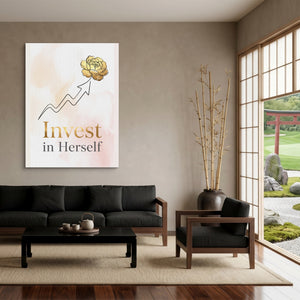 Golden Flower Rising — golden flower rising sq japanese garden 1port flush print