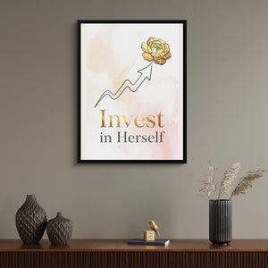 Golden Flower Rising — golden flower rising sq wall desk bird 1port framed black