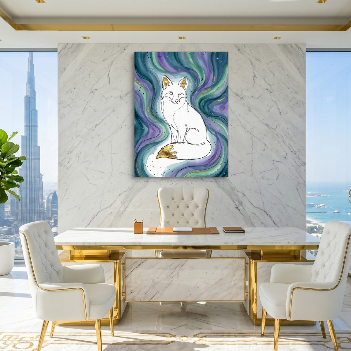 Golden Fox Aurora — golden fox aurora sq king lux 1port flush print