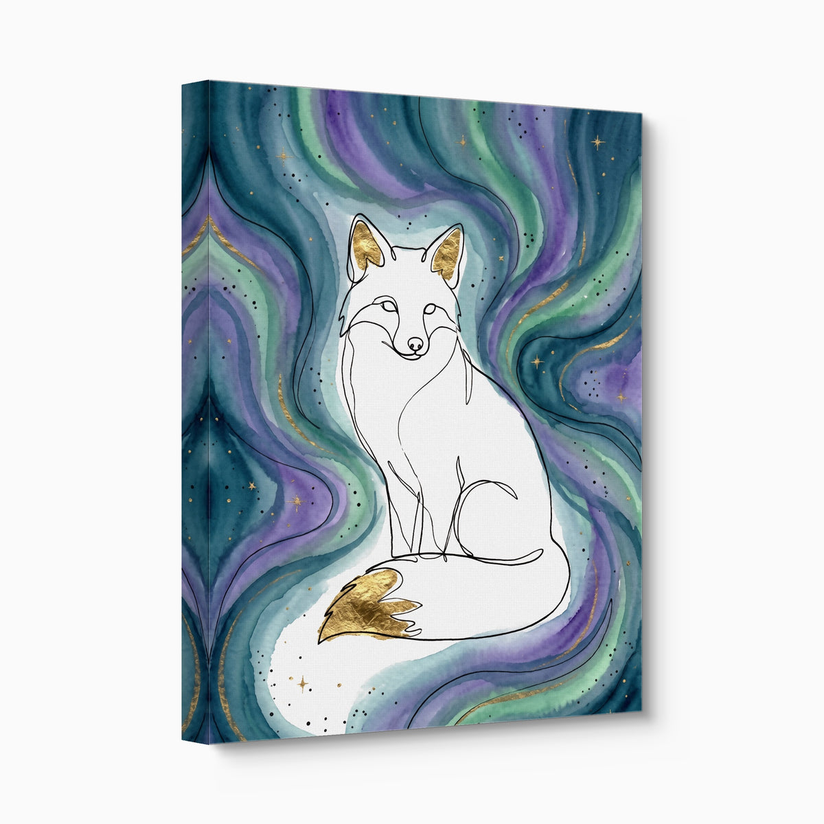 Golden Fox Aurora — golden fox aurora angled flush print