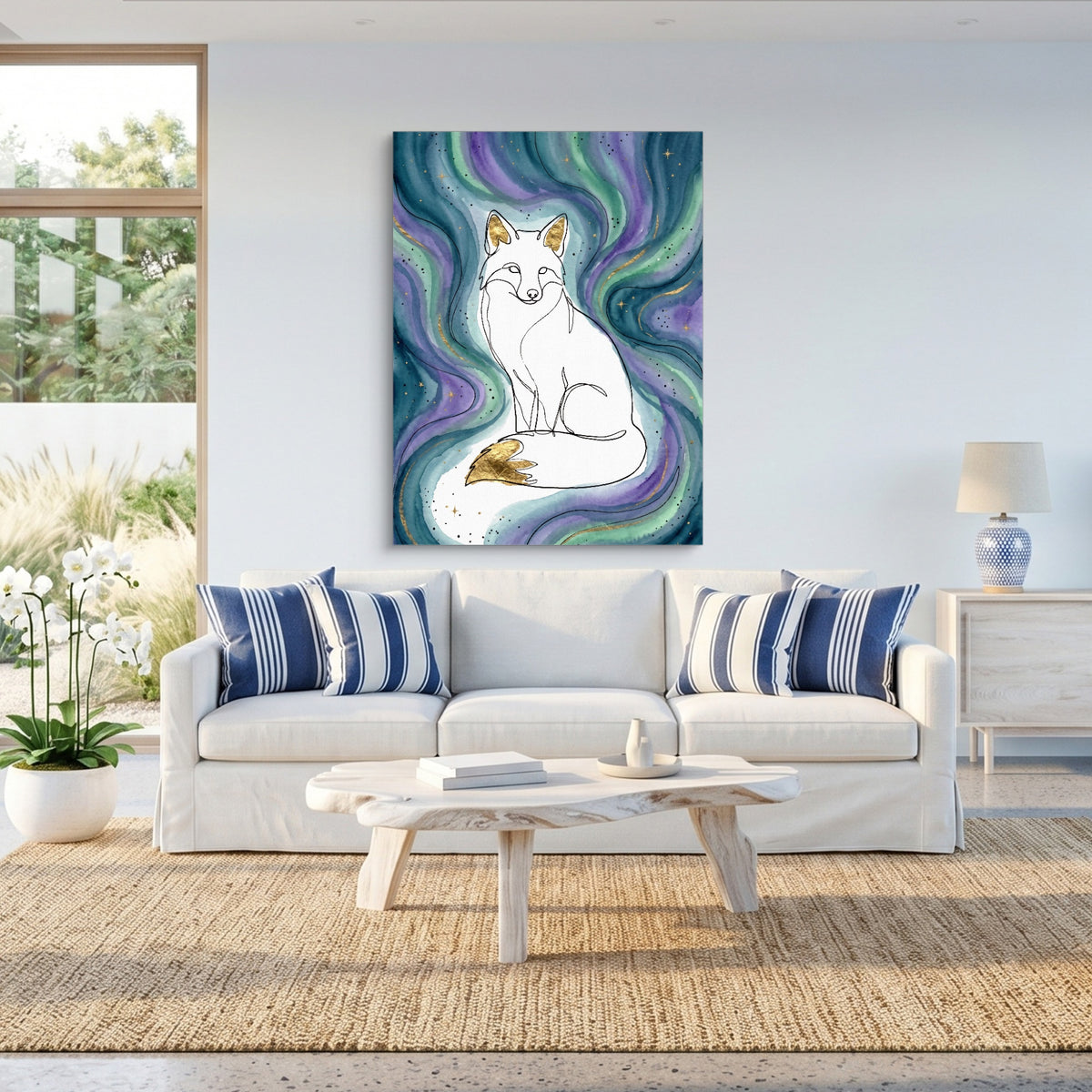 Golden Fox Aurora — golden fox aurora sq beach house 1port flush print