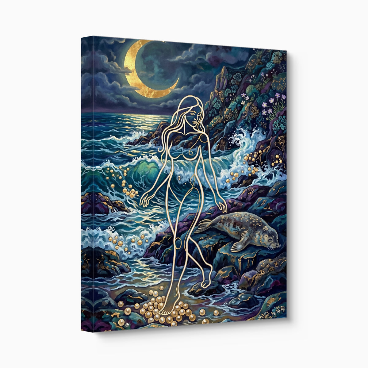 Golden Goddess Moonlight — golden goddess moonlight angled flush print