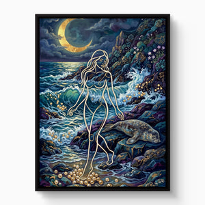 Golden Goddess Moonlight — golden goddess moonlight white studio framed black