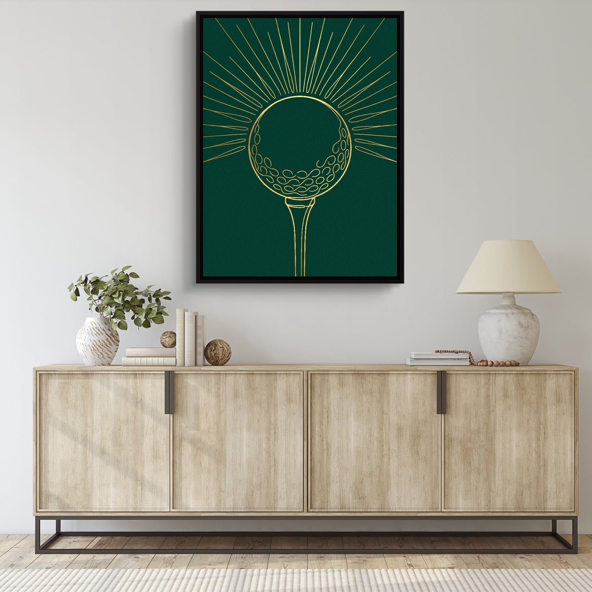 Golden Golf Sunrise — golden golf sunrise sq living room desk 1port framed black