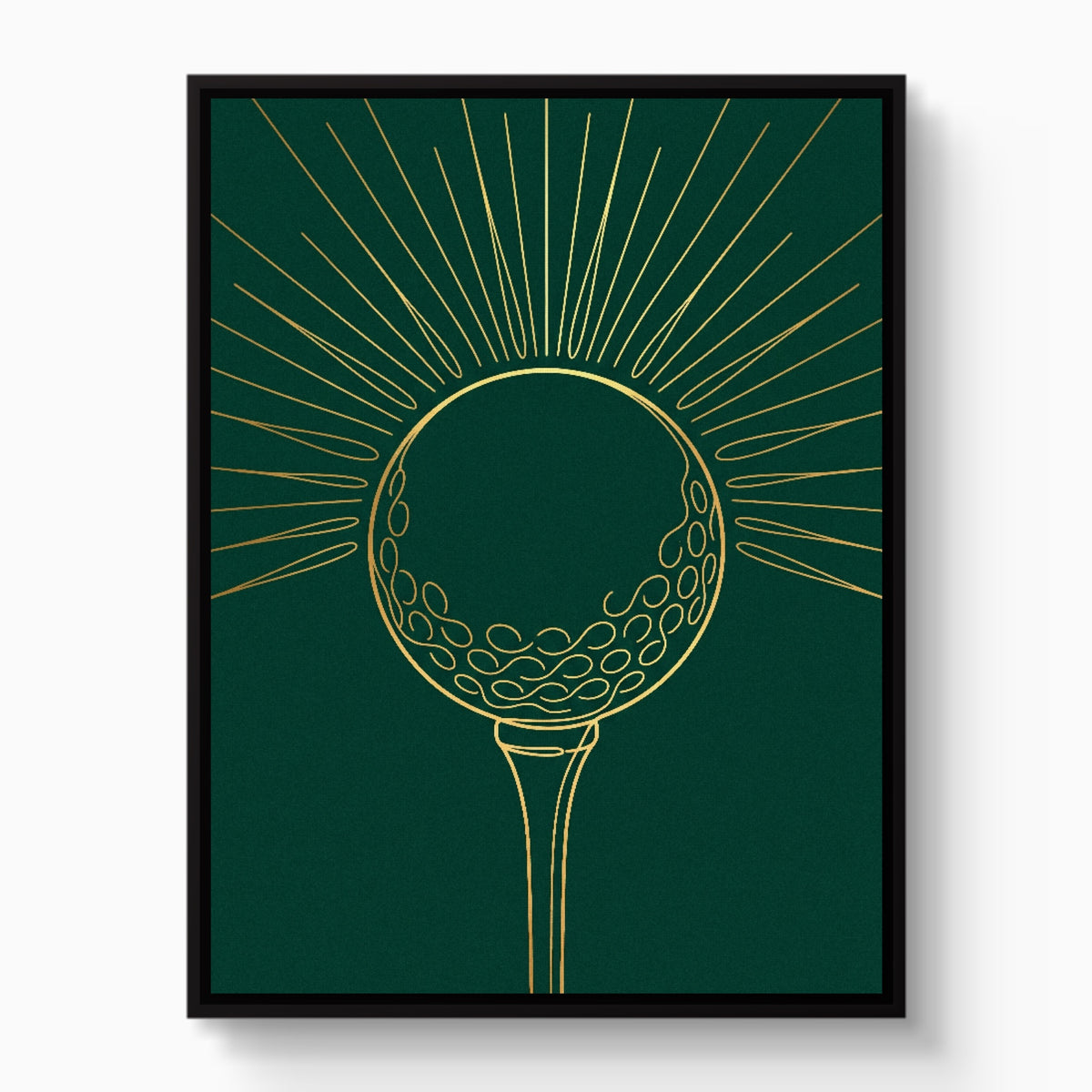 Golden Golf Sunrise — golden golf sunrise white studio framed black