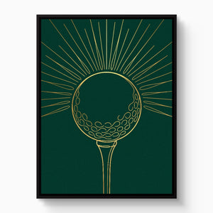 Golden Golf Sunrise — golden golf sunrise white studio framed black