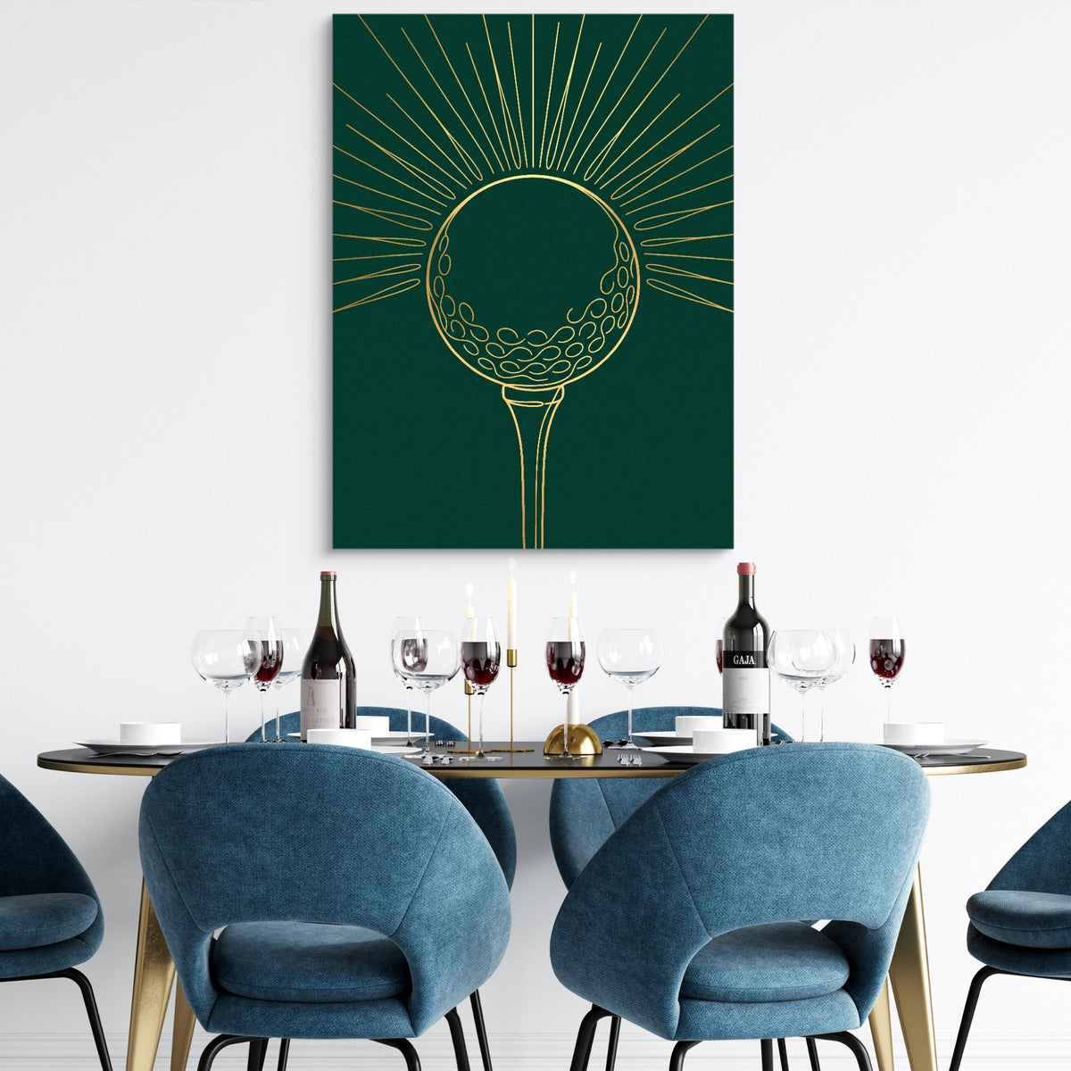 Golden Golf Sunrise — golden golf sunrise sq dining room tables 1port flush print