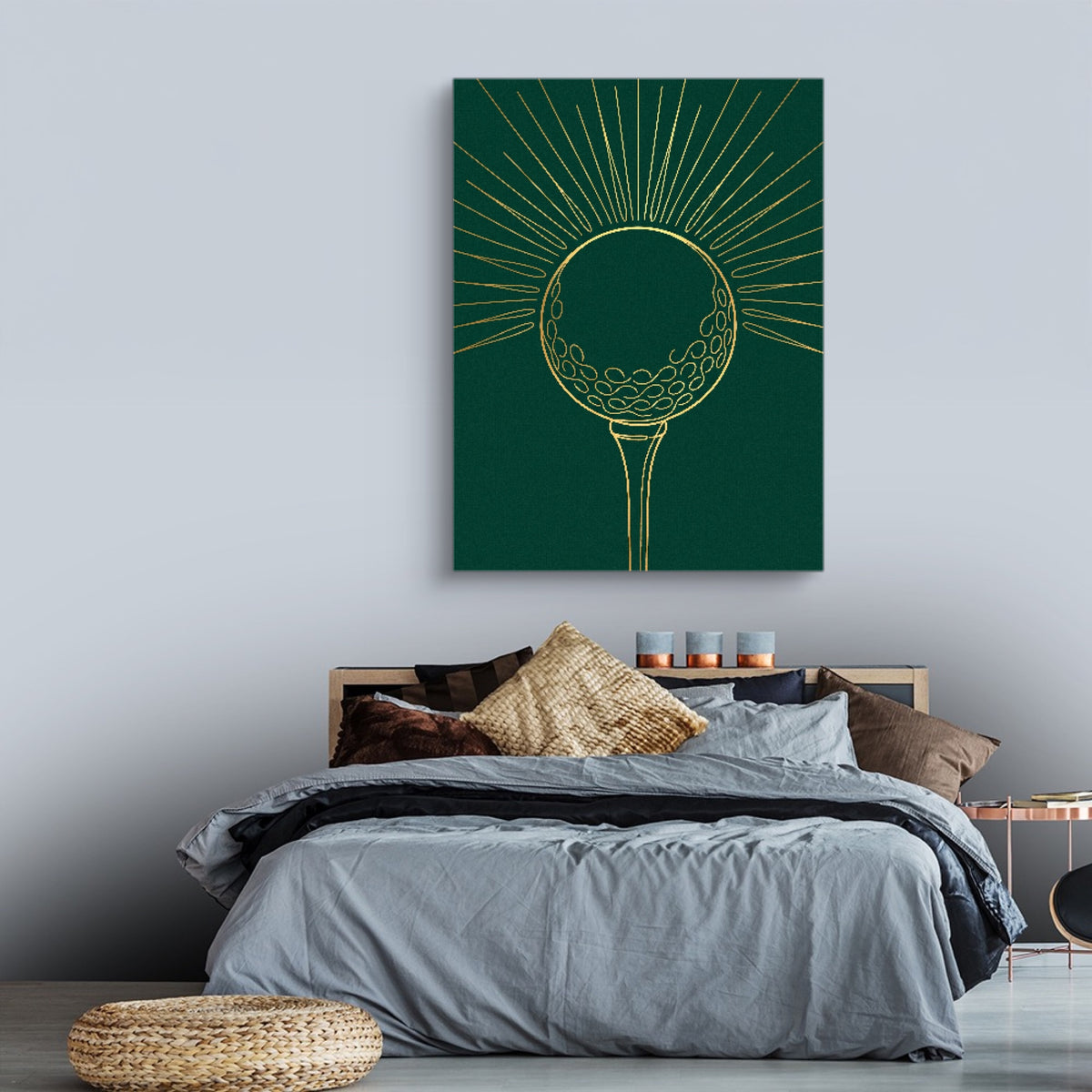 Golden Golf Sunrise — golden golf sunrise sq land comfortable bedroom 1port flush print