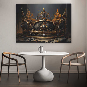 Golden Gothic Crown - Luxury Wall Art