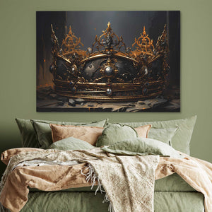 Golden Gothic Crown - Luxury Wall Art