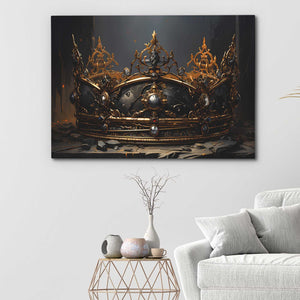 Golden Gothic Crown - Luxury Wall Art