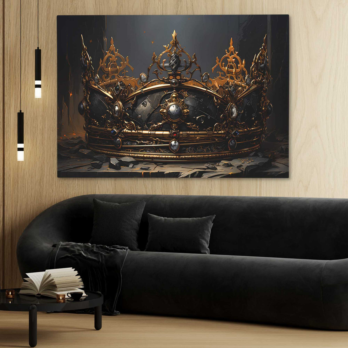 Golden Gothic Crown - Luxury Wall Art