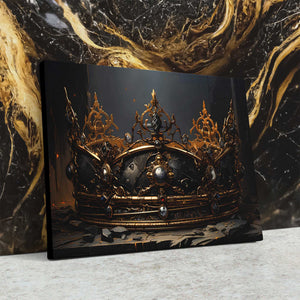 Golden Gothic Crown - Luxury Wall Art