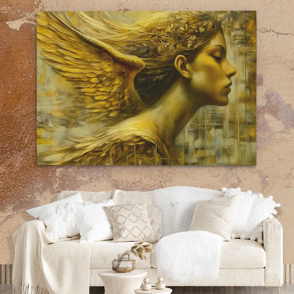 Golden Halo Angel - Luxury Wall Art