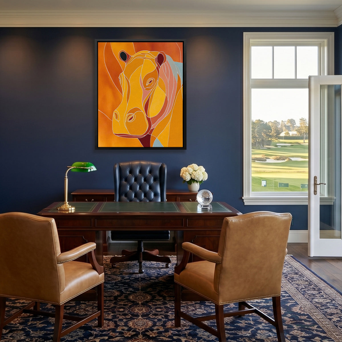 Golden Hippo Doodle — Golden Hippo Doodle Golf House Blue Port 24
