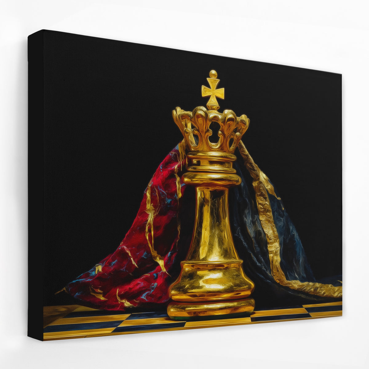 Golden King Enthroned — Golden King Enthroned Landscape   Side View   Black Wrap 171