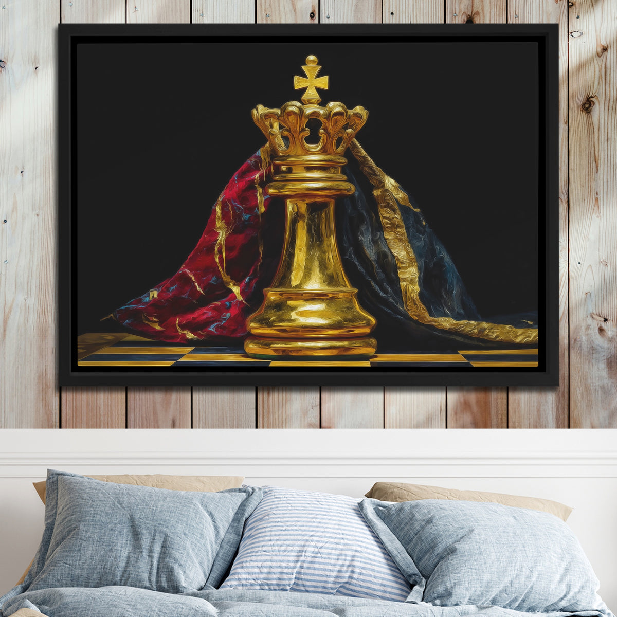 Golden King Enthroned — Golden King Enthroned Bed 2 Wood Panel 59