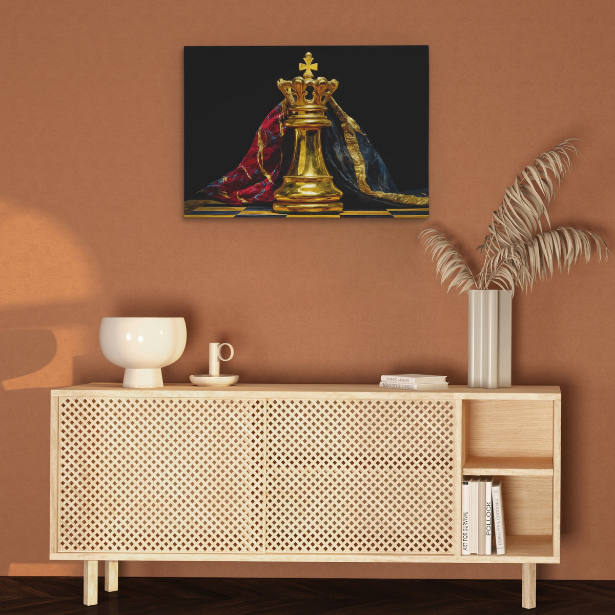 Golden King Enthroned — Golden King Enthroned Brown Wall 107