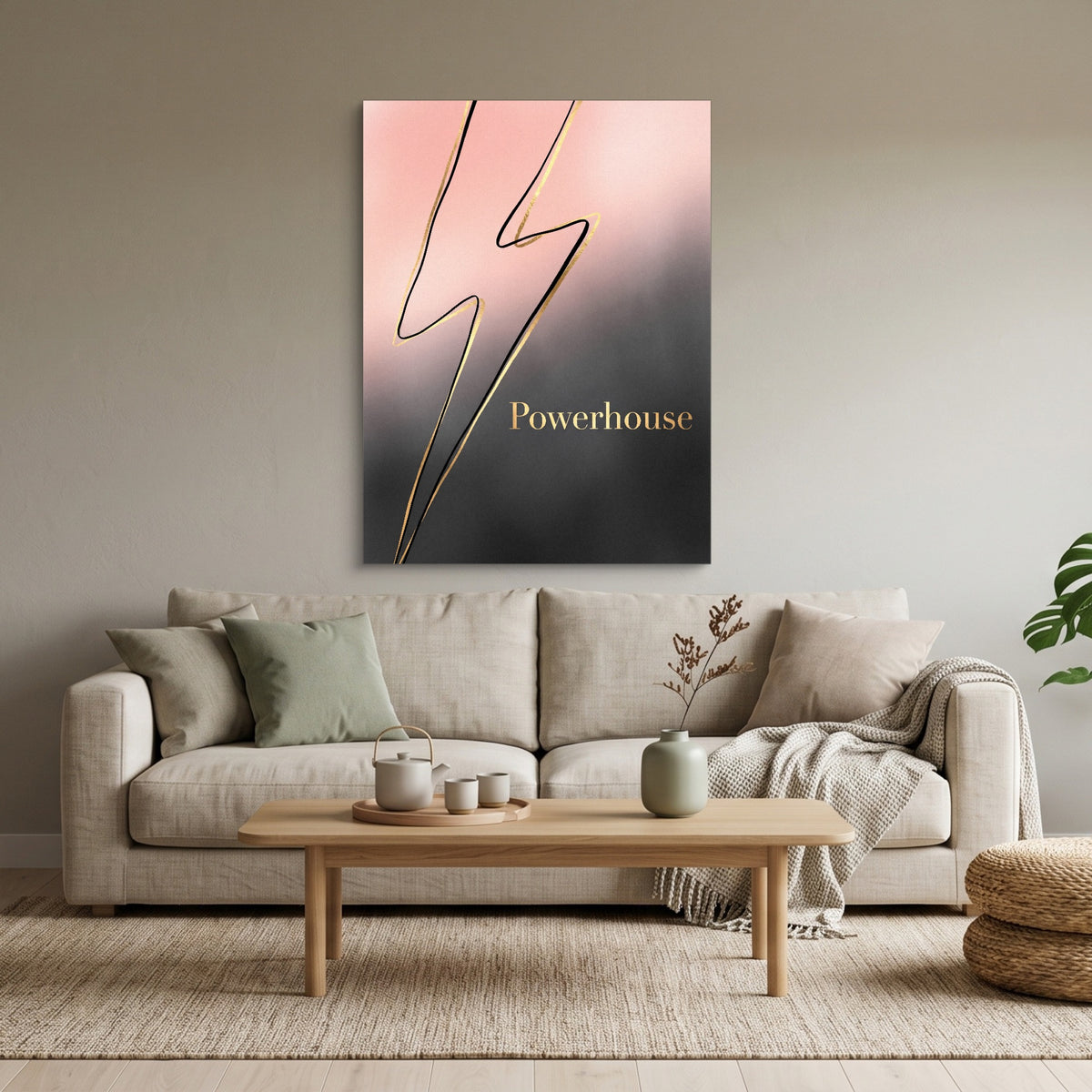 Golden Lightning Powerhouse — golden lightning powerhouse sq calm vibes 1port flush print