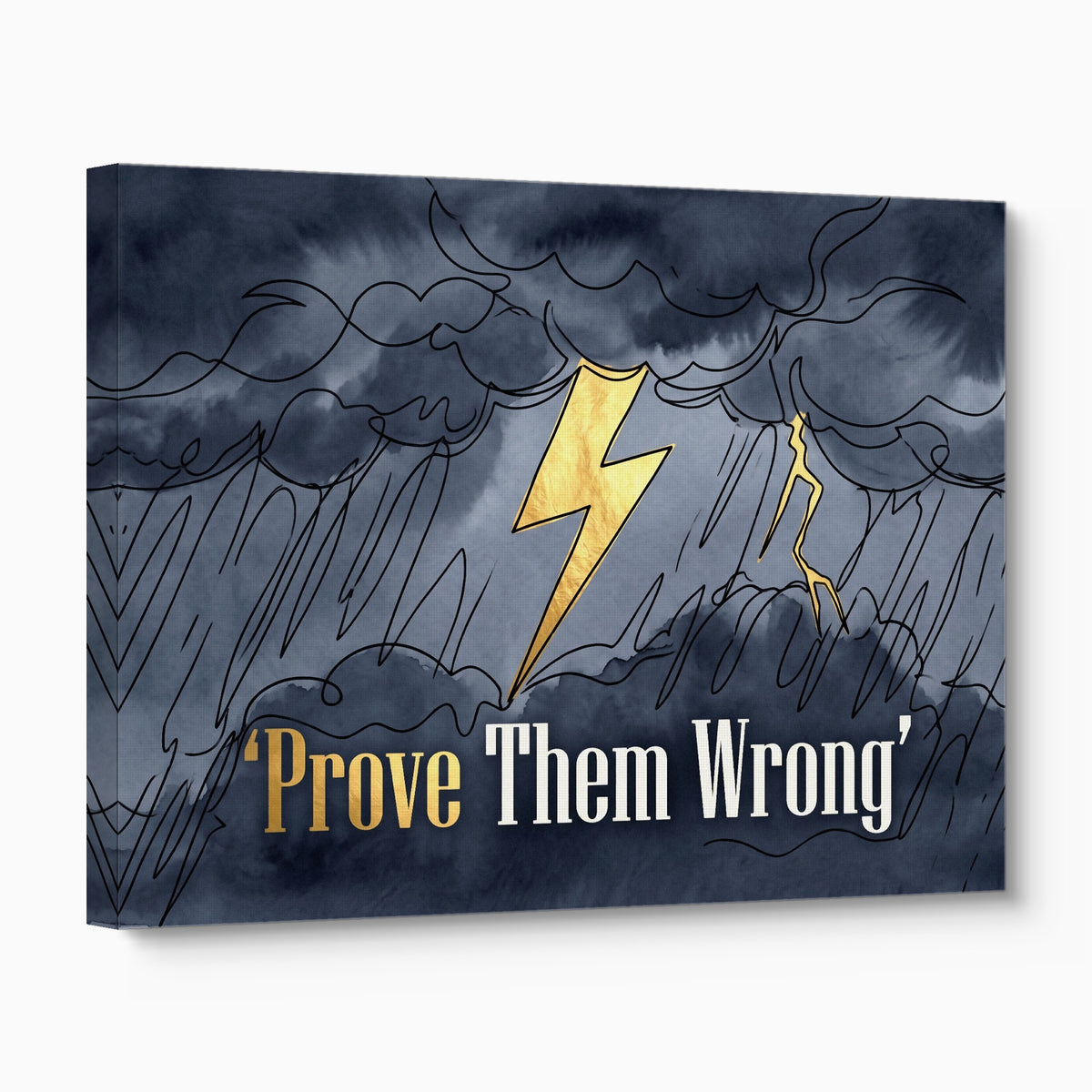 Golden Lightning Storm — golden lightning storm angled flush print