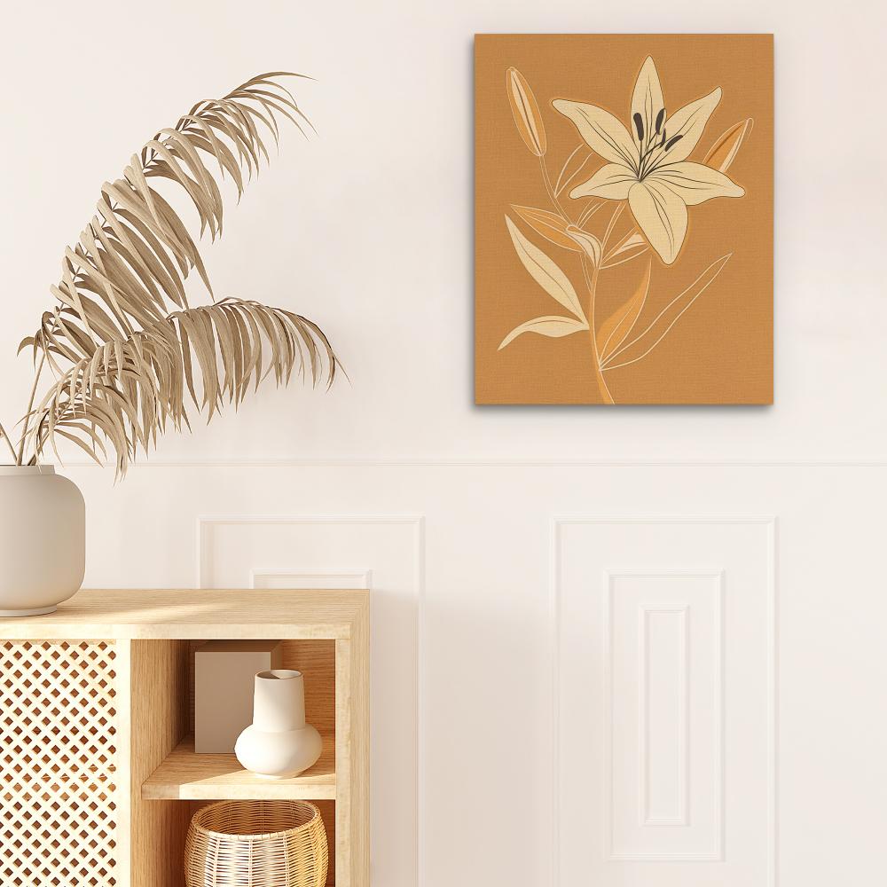 Golden Lily Grace - Luxury Wall Art