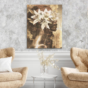 Golden Lily Maiden - Luxury Wall Art