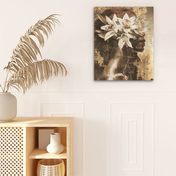 Golden Lily Maiden in a room