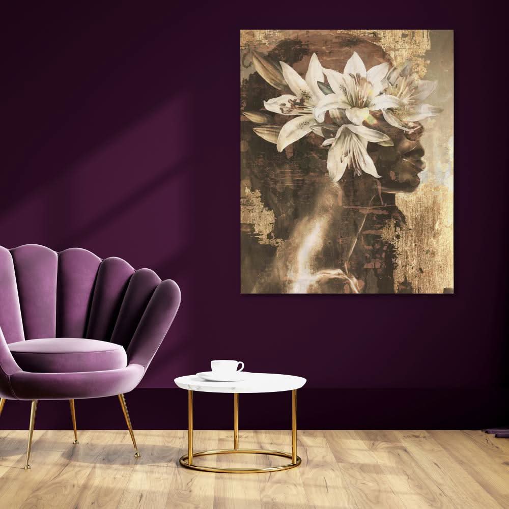 Golden Lily Maiden - Modern Wall Art Print