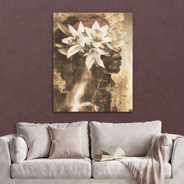 Golden Lily Maiden in a room