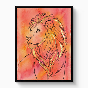 Golden Lion Mane — golden lion mane white studio framed black