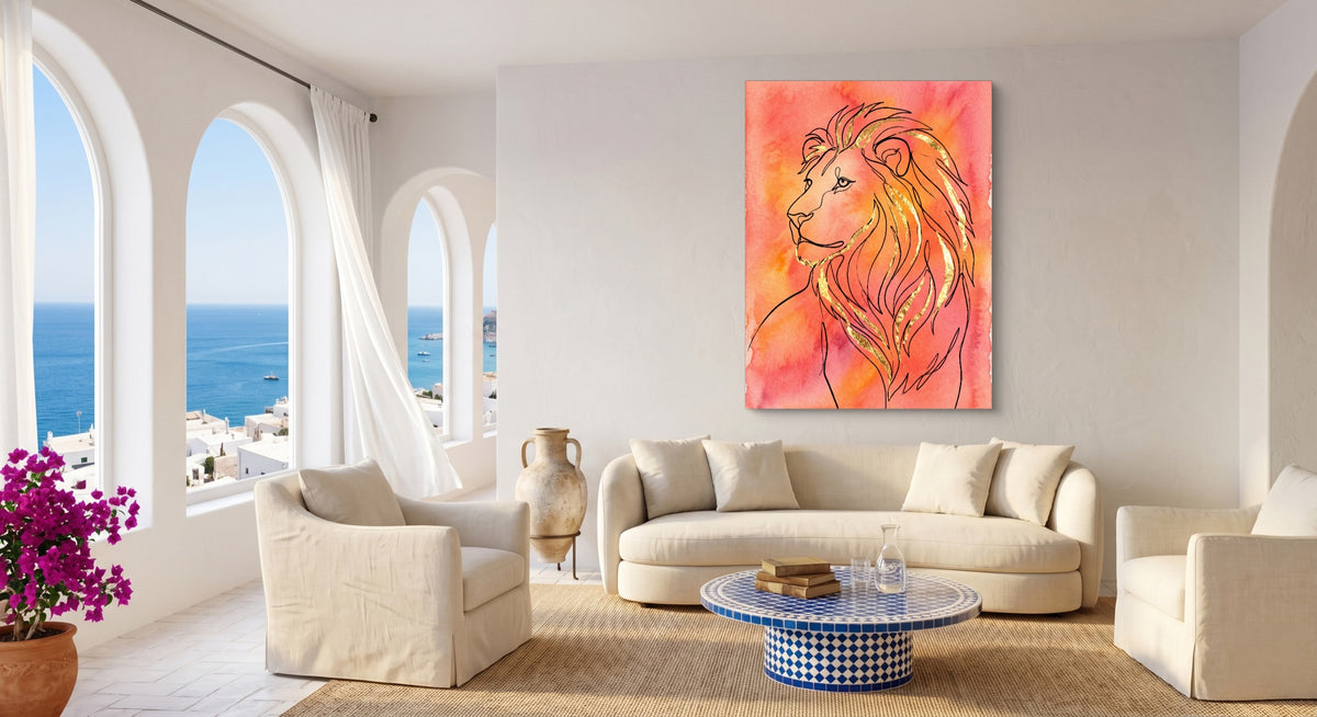 Golden Lion Mane — golden lion mane beachside couch livingroom 1port flush print