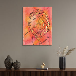 Golden Lion Mane — golden lion mane sq wall desk bird 1port flush print