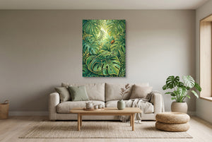 Golden Lizard Jungle — golden lizard jungle living room interior view 2 1port flush print
