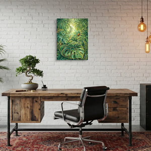 Golden Lizard Jungle — golden lizard jungle sq bonsai office 1port flush print