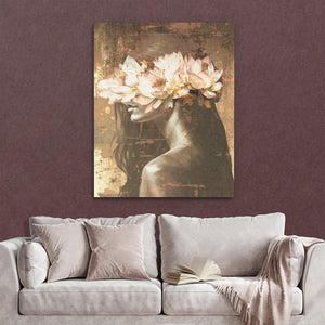 Golden Lotus Maiden - Luxury Wall Art