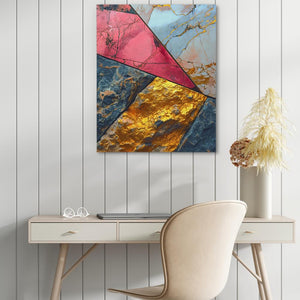 Golden Marbled Veins - Luxury Wall Art