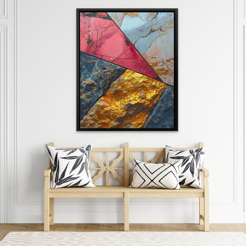 Golden Marbled Veins - Luxury Wall Art