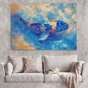 Golden Mask Koi - Wall Art in Black Frame
