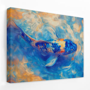 Golden Mask Koi - Entryway Canvas Wall Art