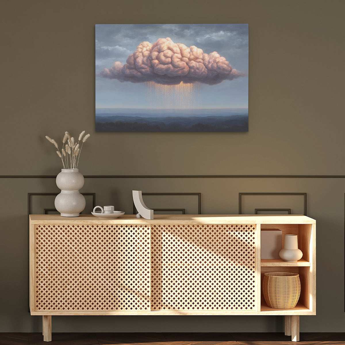 Golden Mind Rain - Luxury Wall Art