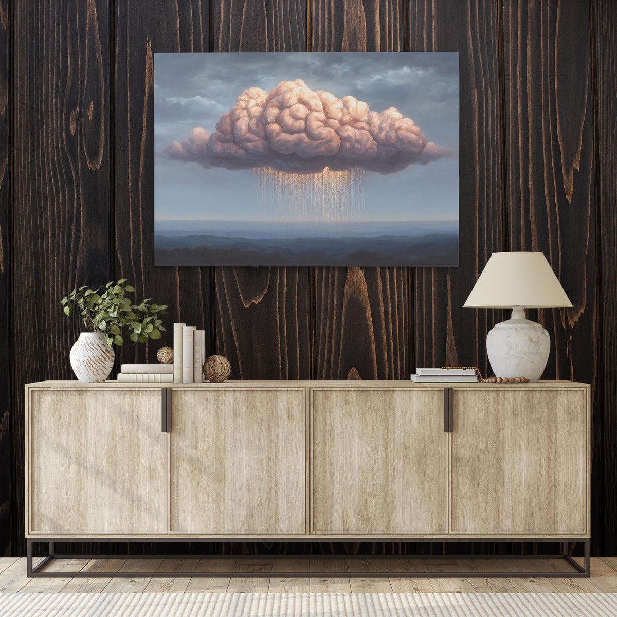 Golden Mind Rain - Luxury Wall Art