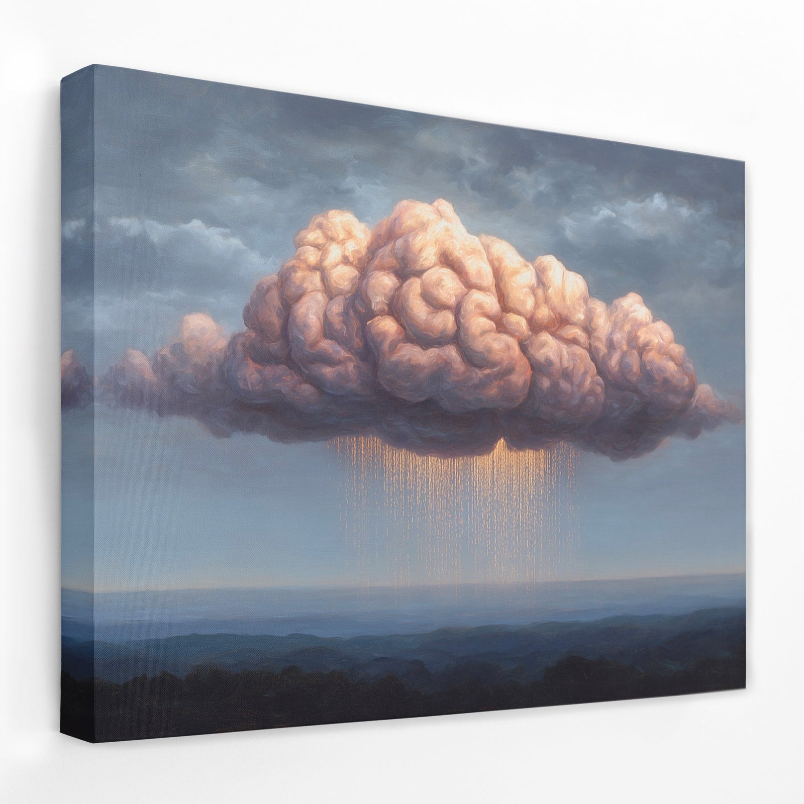 Golden Mind Rain - Luxury Wall Art