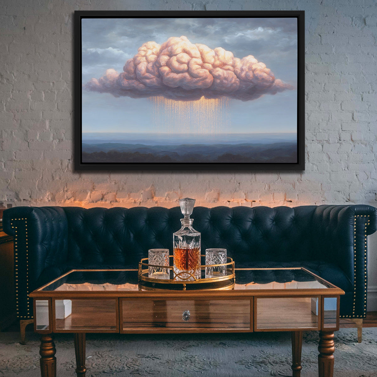 Golden Mind Rain - Luxury Wall Art