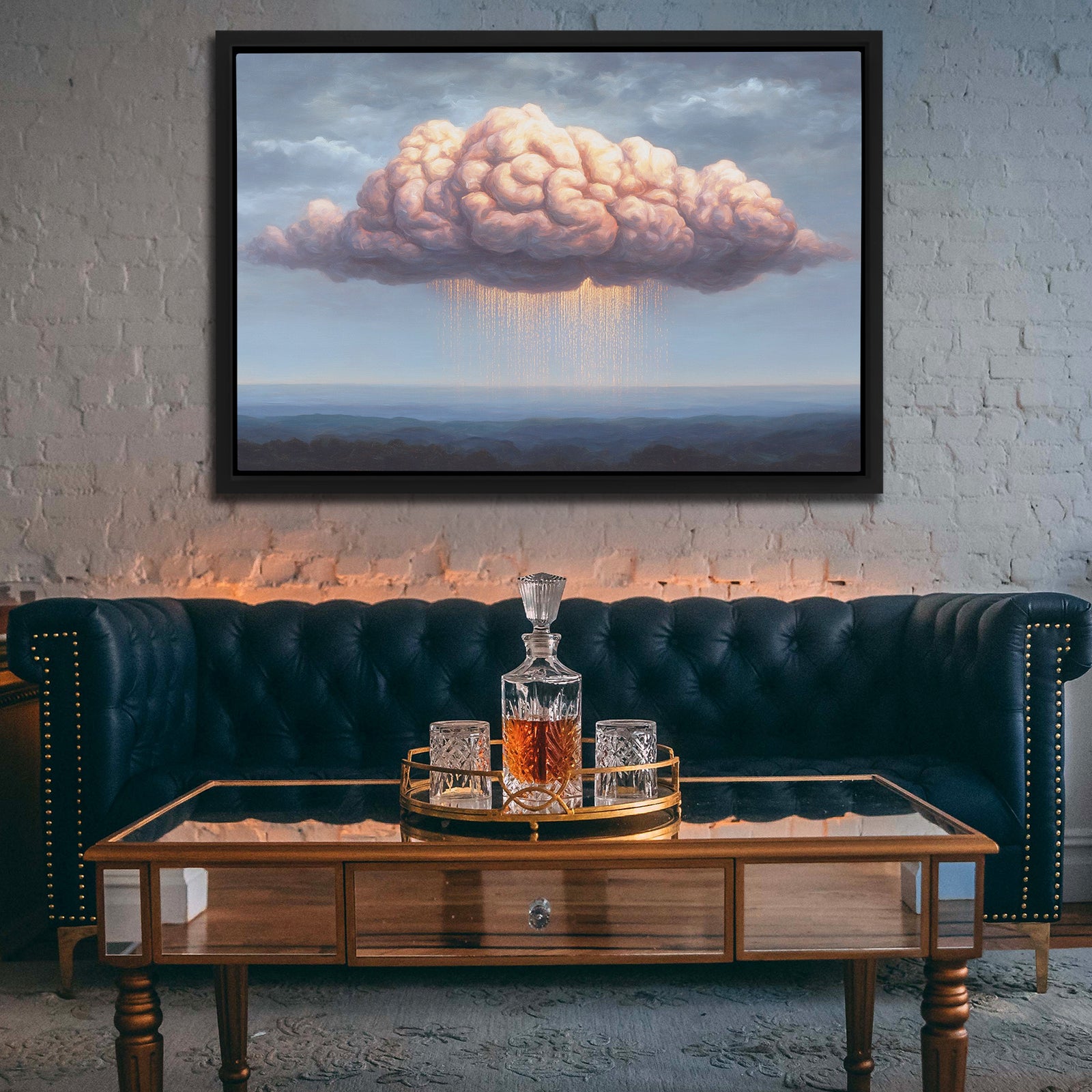 Golden Mind Rain - Luxury Wall Art